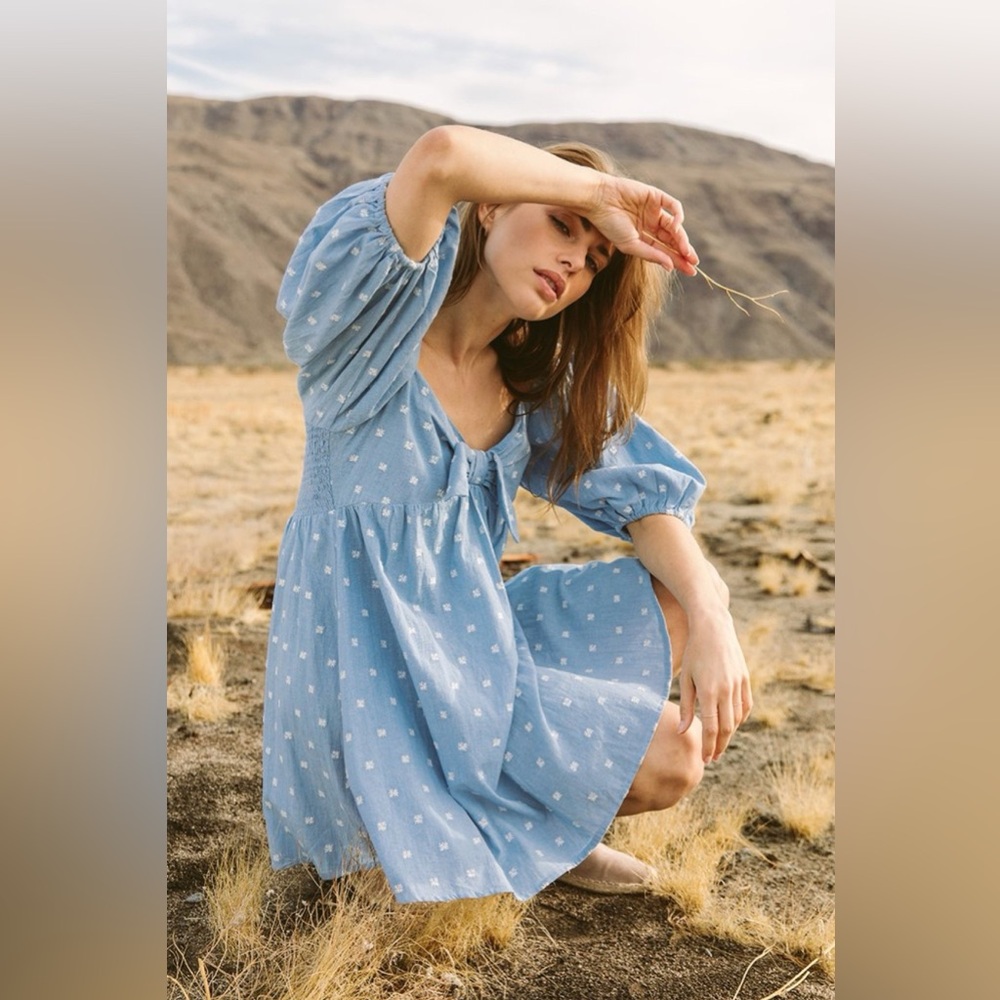 Cleobella Catherine Mini Dress in Chambray